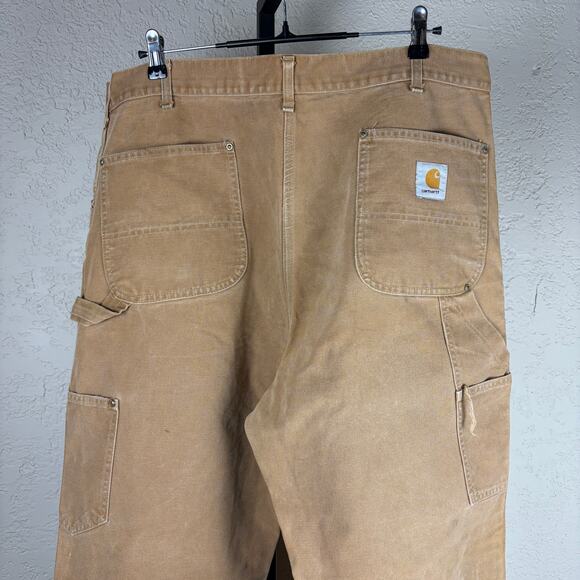 Vintage Carhartt 1970s 80s Tan Double Knee Carpenter Sz 39 Duck Canvas Pants - Picture 9 of 9